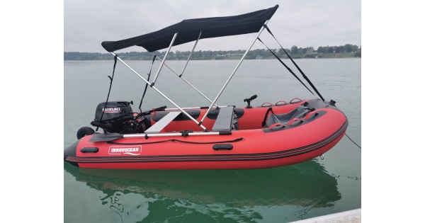 Inflatable Boat Canopy Universal Bimini Waterproof Inflatable Hardware Bimini, Size: 160X120CM, Beige